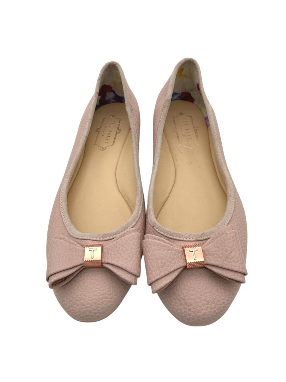 Ted Baker London Sually Pebbled Leather Ballet Flat 38.5 in Ballet Pink